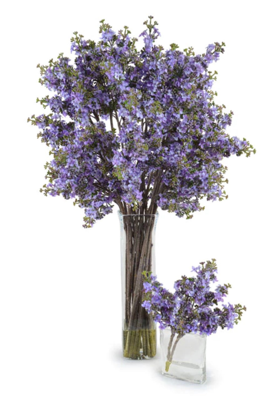 Lilac Arrangement in Glass - White