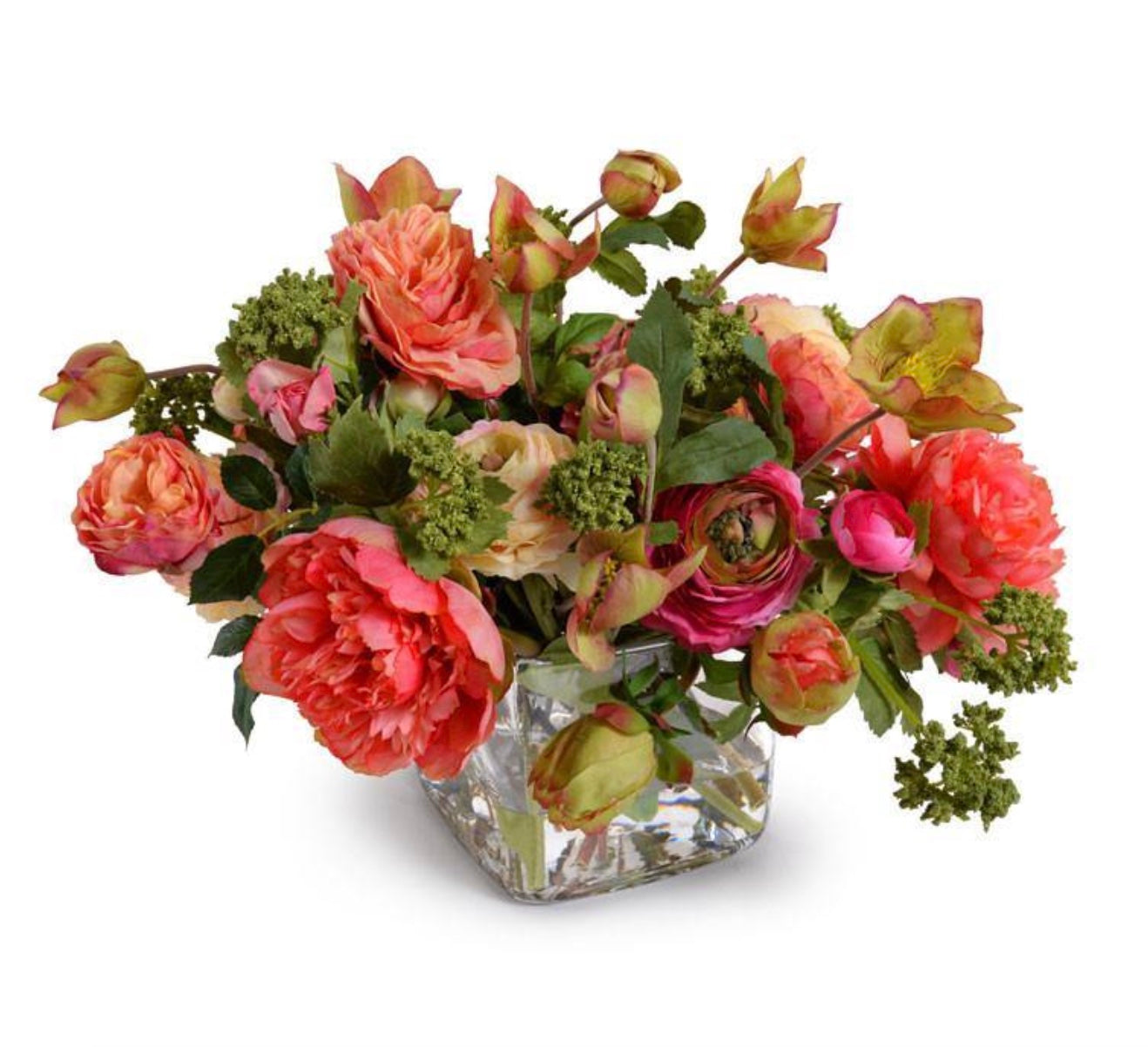Mixed Flowers Arrangement in Glass Cylinder