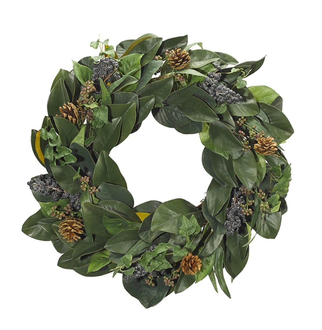 Magnolia Ecualyptus Wreath 24″