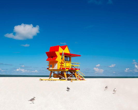 Miami Beach Lifeguard Sun Shaped Fine Art Photography by Roman Gerardo