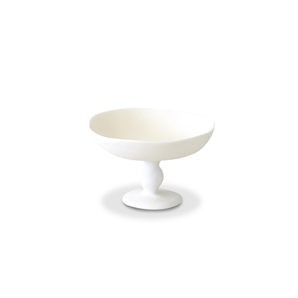 Large Pedestal Bowl, White Resin
